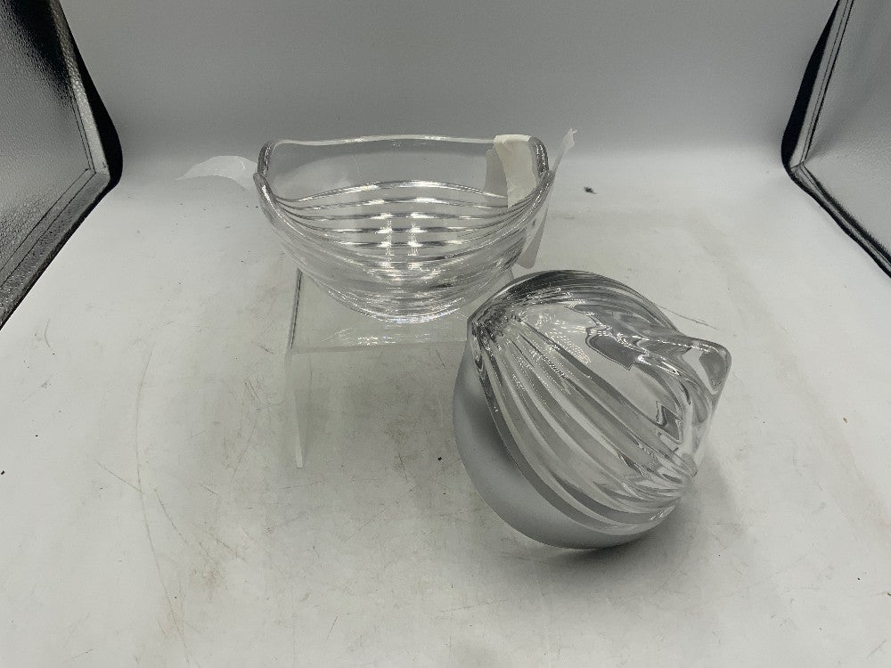 Vtg Studio Silversmith Glass Dish with Lid