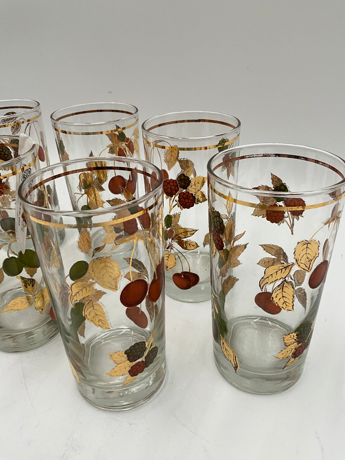 Vtg Gold Rim Glass set of 9