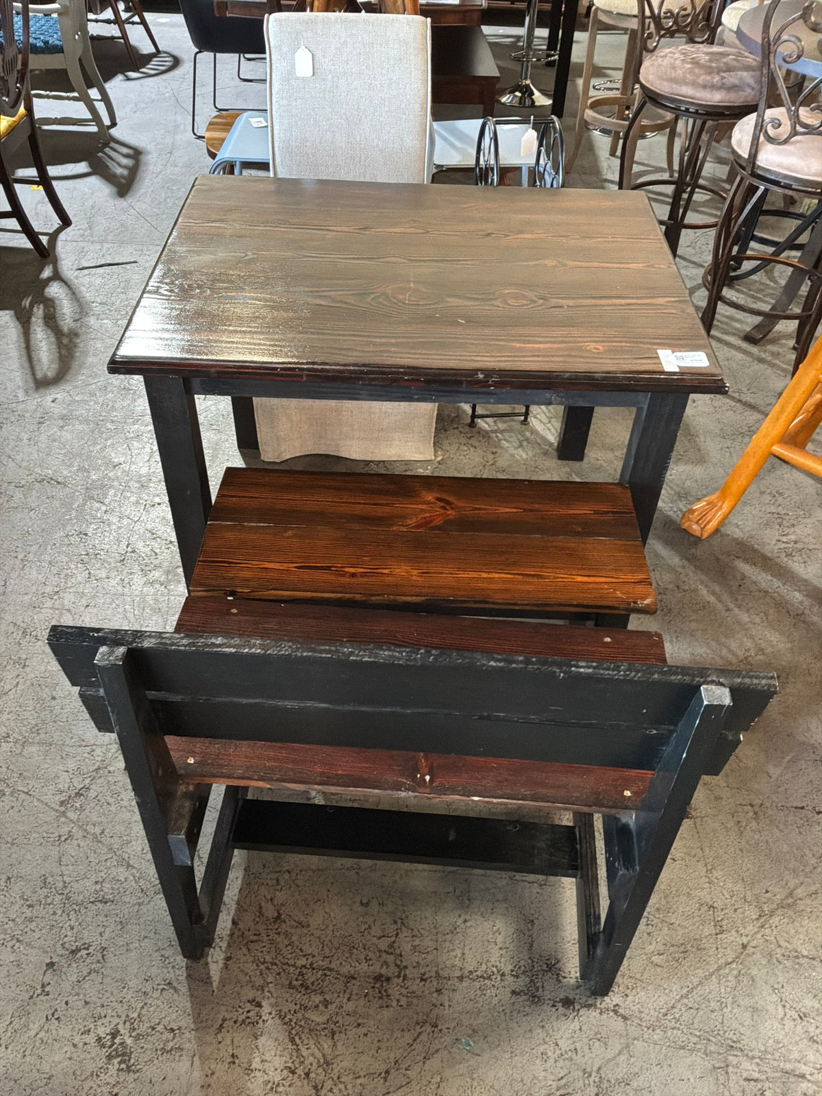 Wood Table w/2 Benches