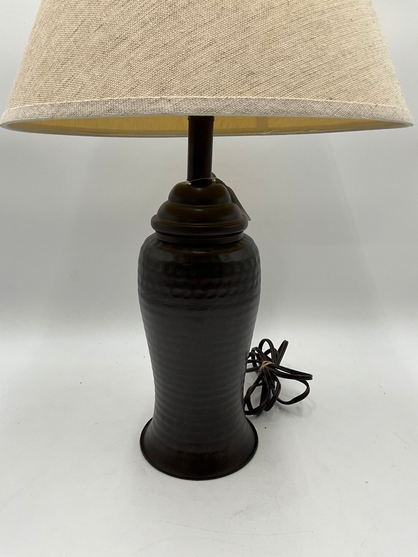 Brown Table Lamp w/ Cream Shade