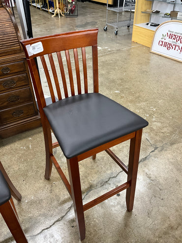 Wood & Black Barstool