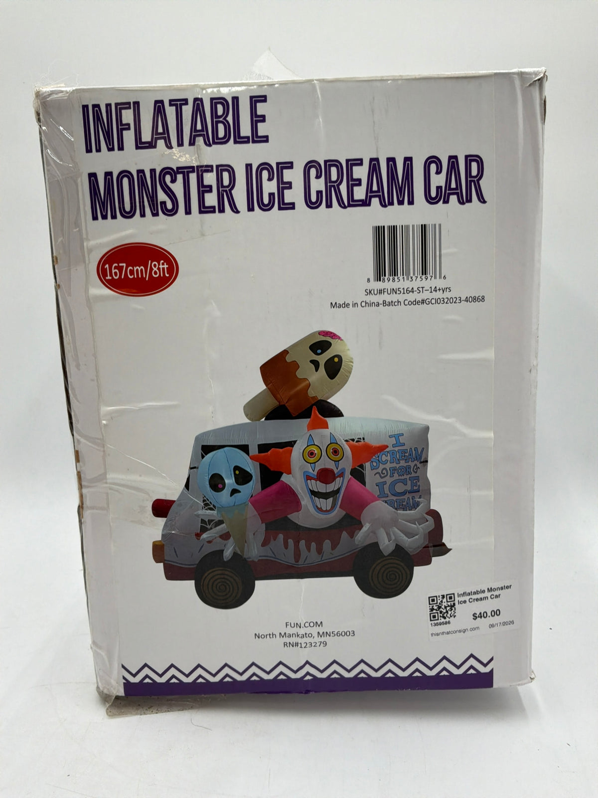 Inflatable Monster Ice Cream Car