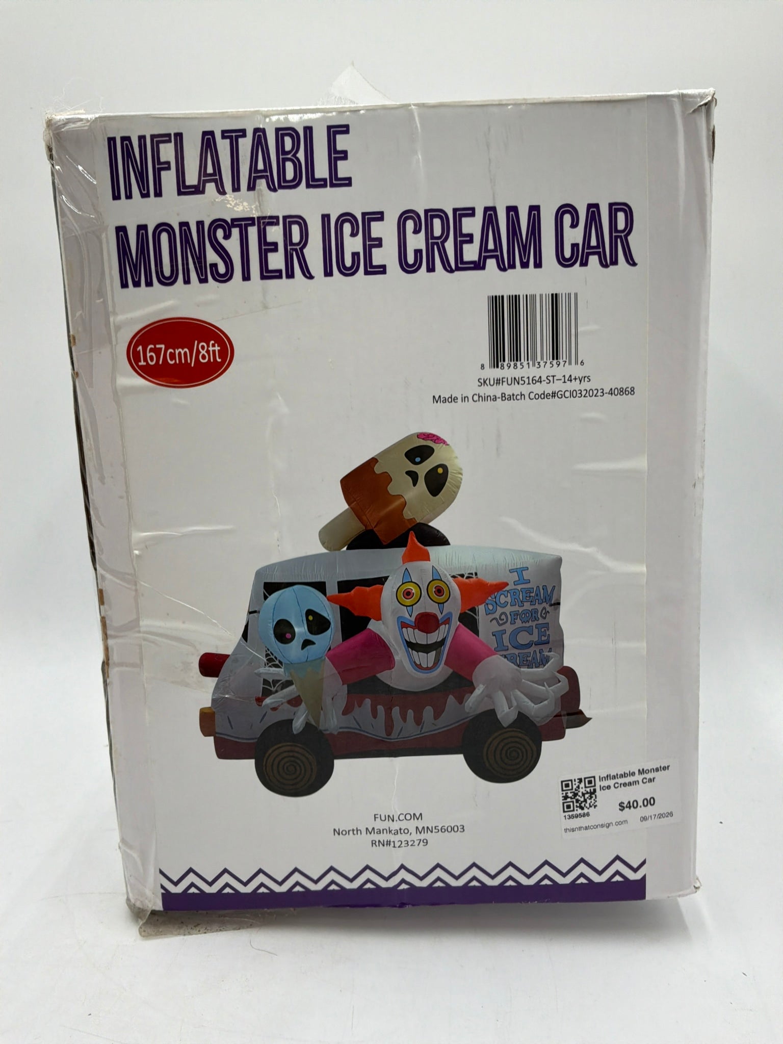 Inflatable Monster Ice Cream Car