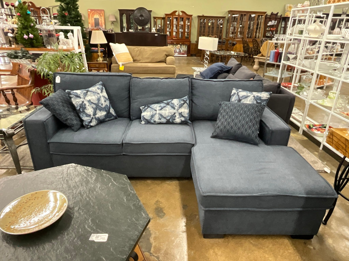 Big Bobs Blue Sectional Sleeper Sofa