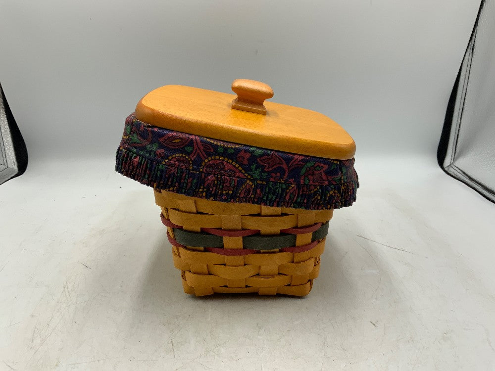 Longaberger 1998 Slanted Basket w/ Lid