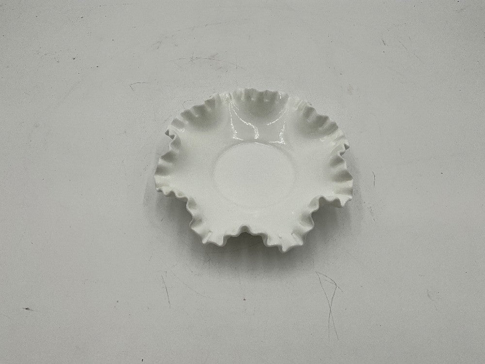 Fenton Milk Glass Ruffled Bowl
