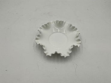 Fenton Milk Glass Ruffled Bowl