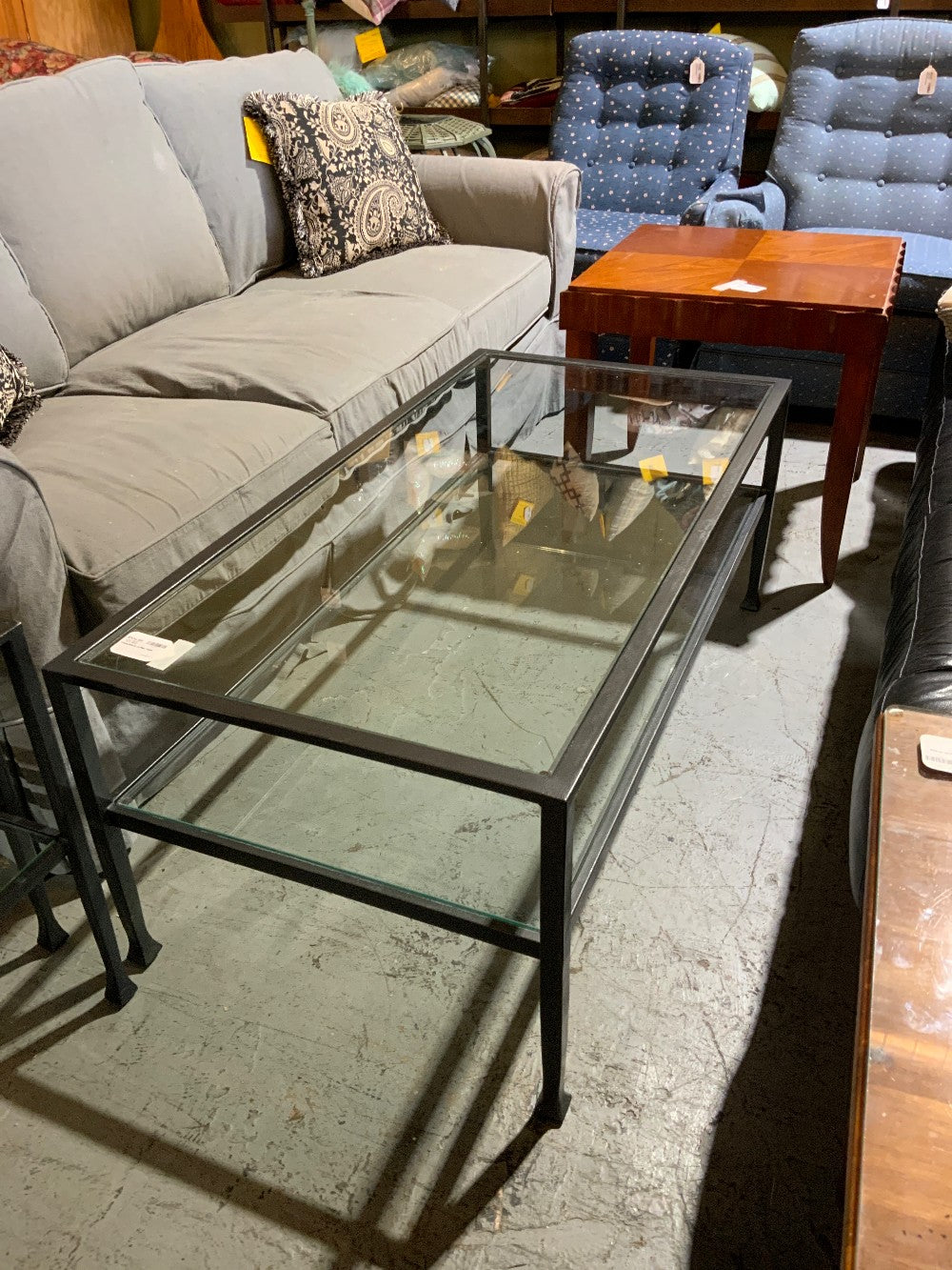 Glass/Black Coffee Table