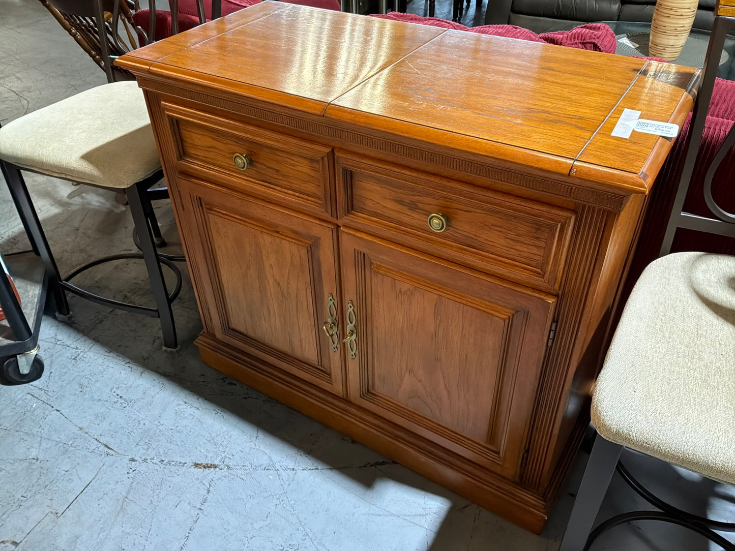 Lexington Wood Cabinet w/ Fold Out Top