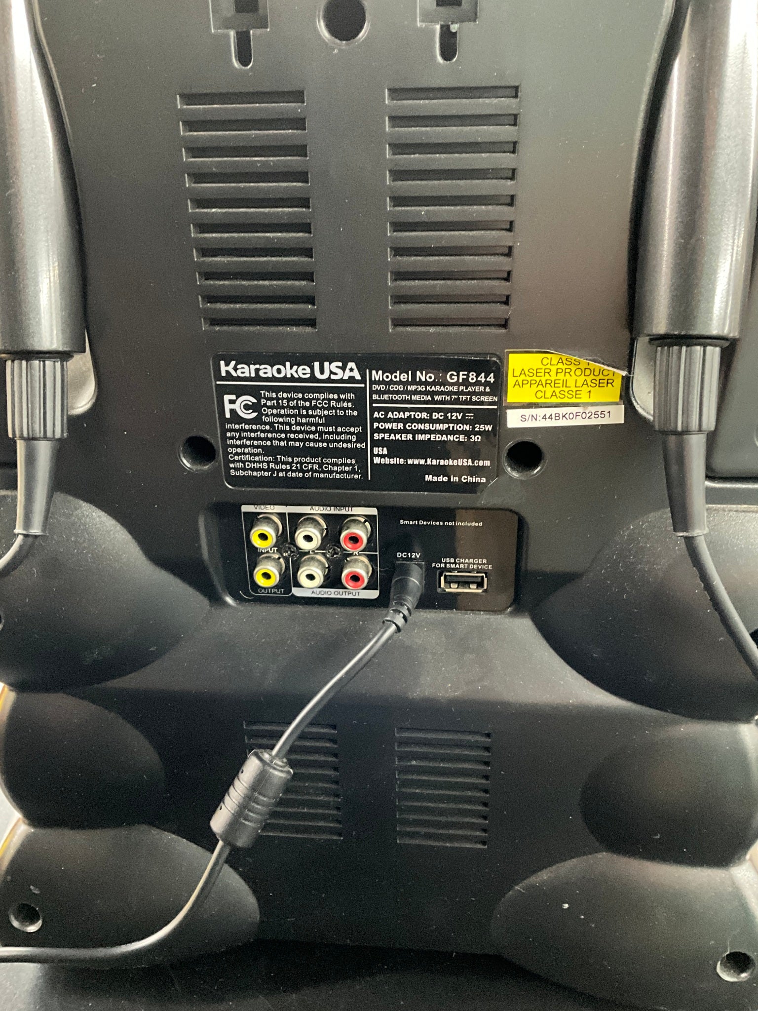 Karaoke USA Bluetooth Karaoke System w/ 2 Microphones