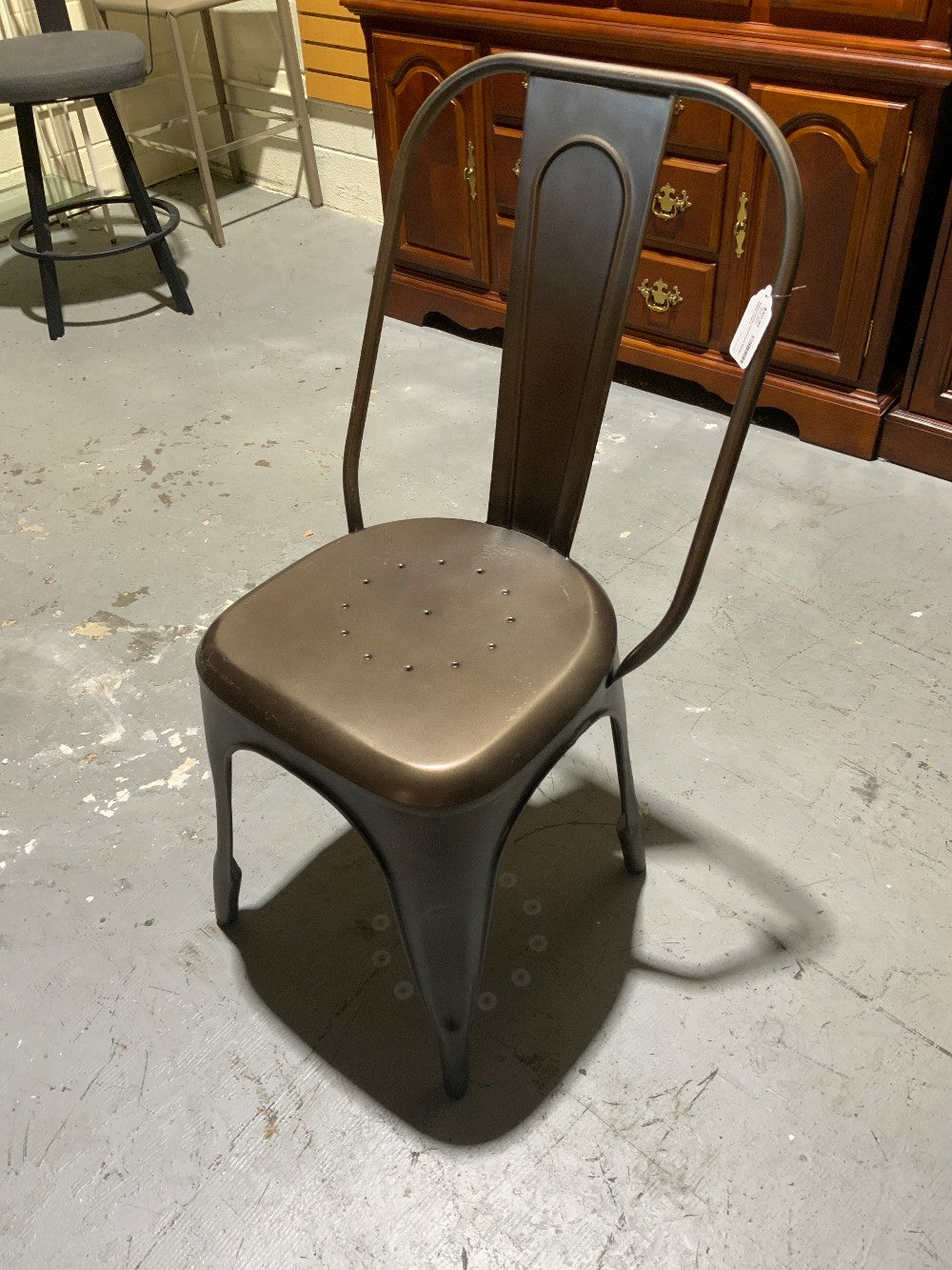 Restoration Hardware Silver Metal Chairs