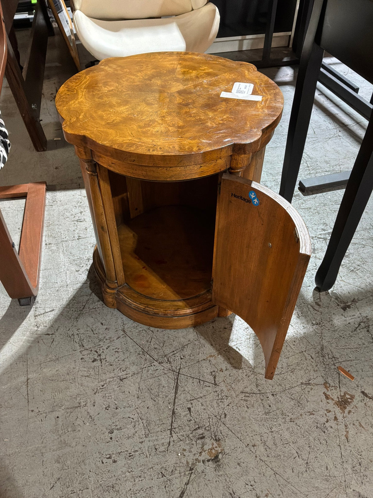 Wood Drum End Table