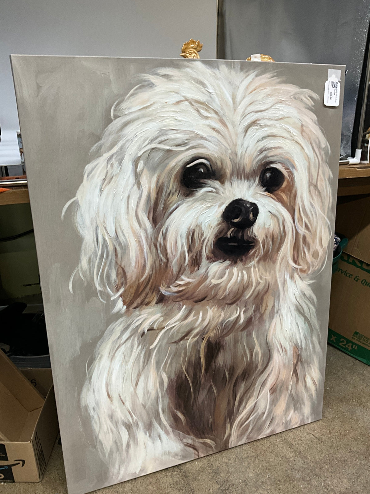 Large White Dog Canvas