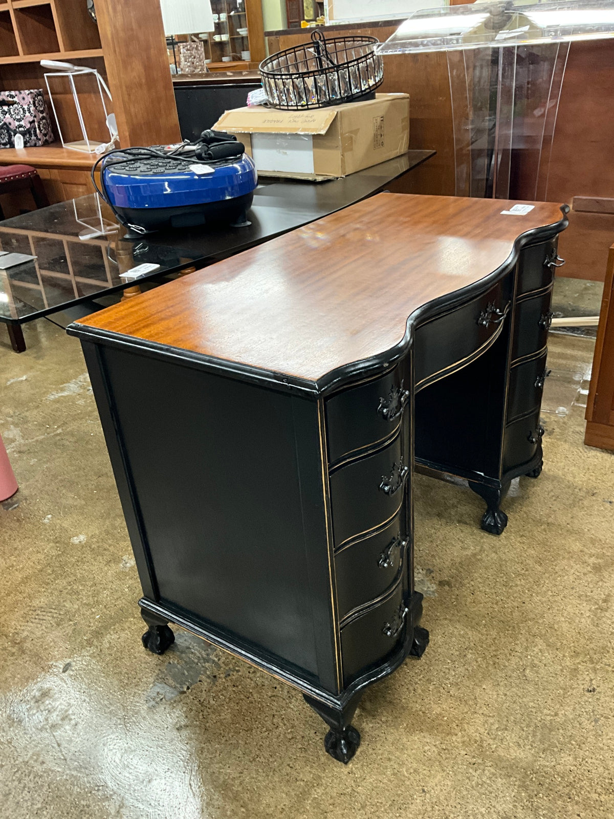 Wood & Black Desk