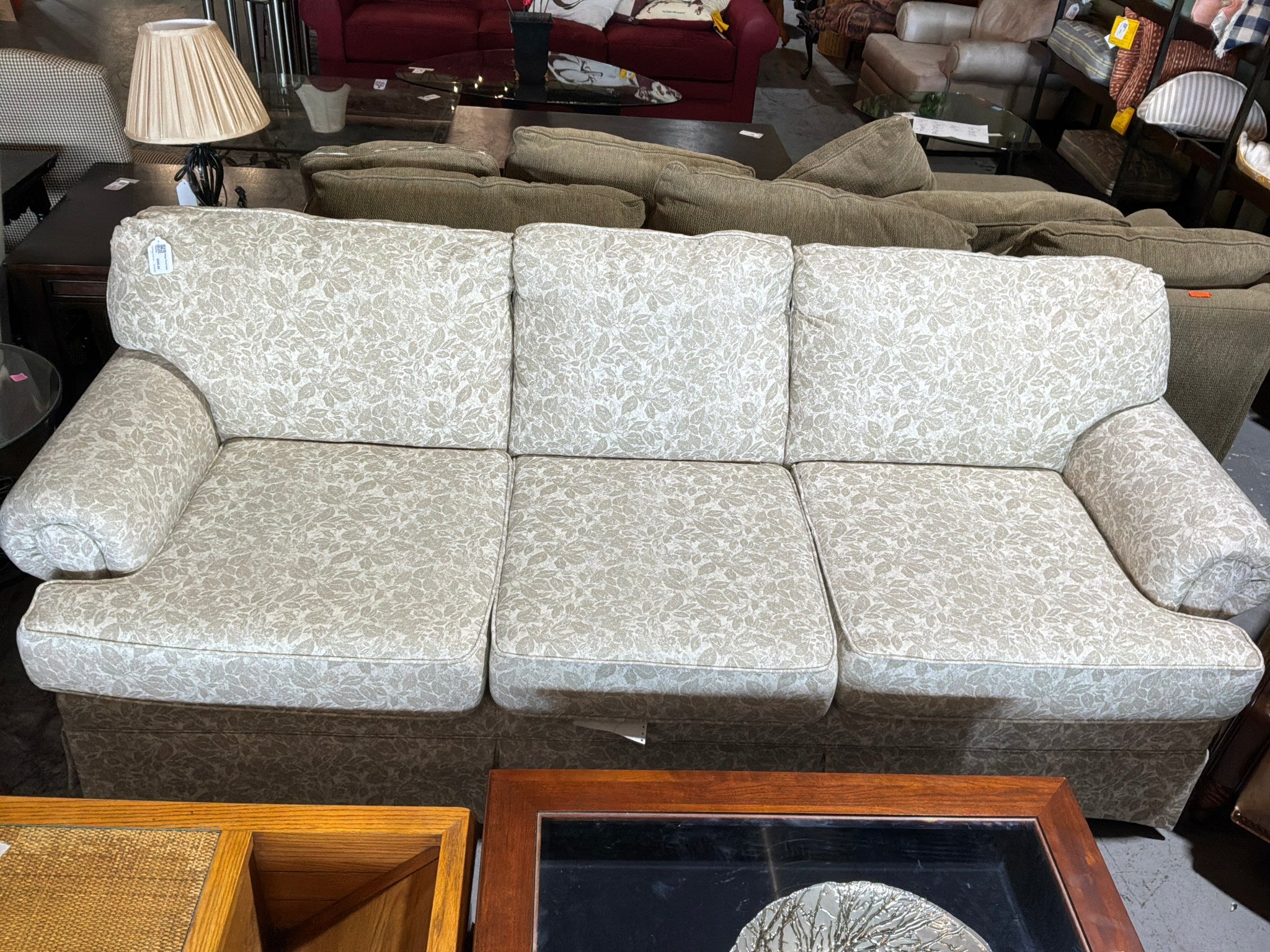 Beige Floral Sofa