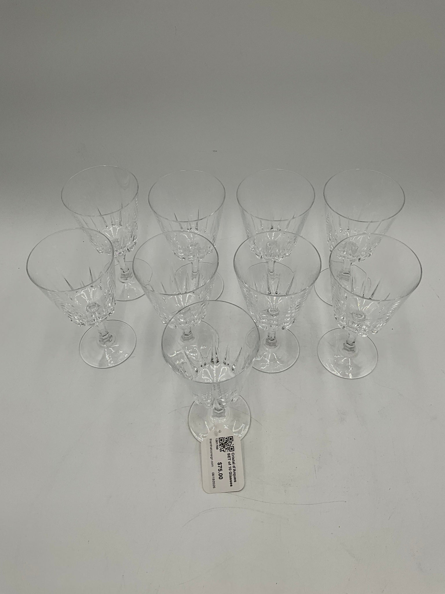 Cristal d'Arques SET of 9 Glasses