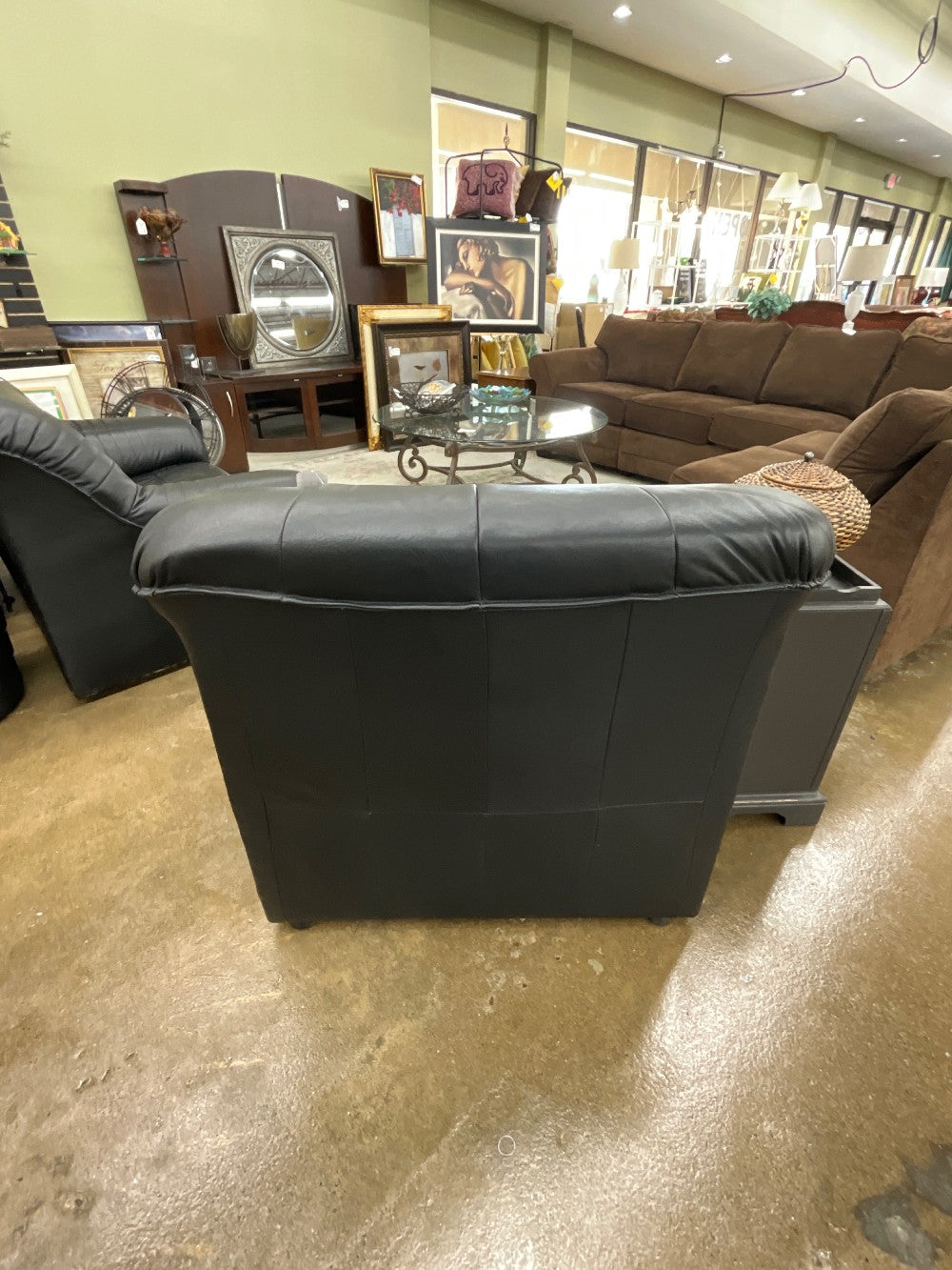 Black Leather Accent Chair