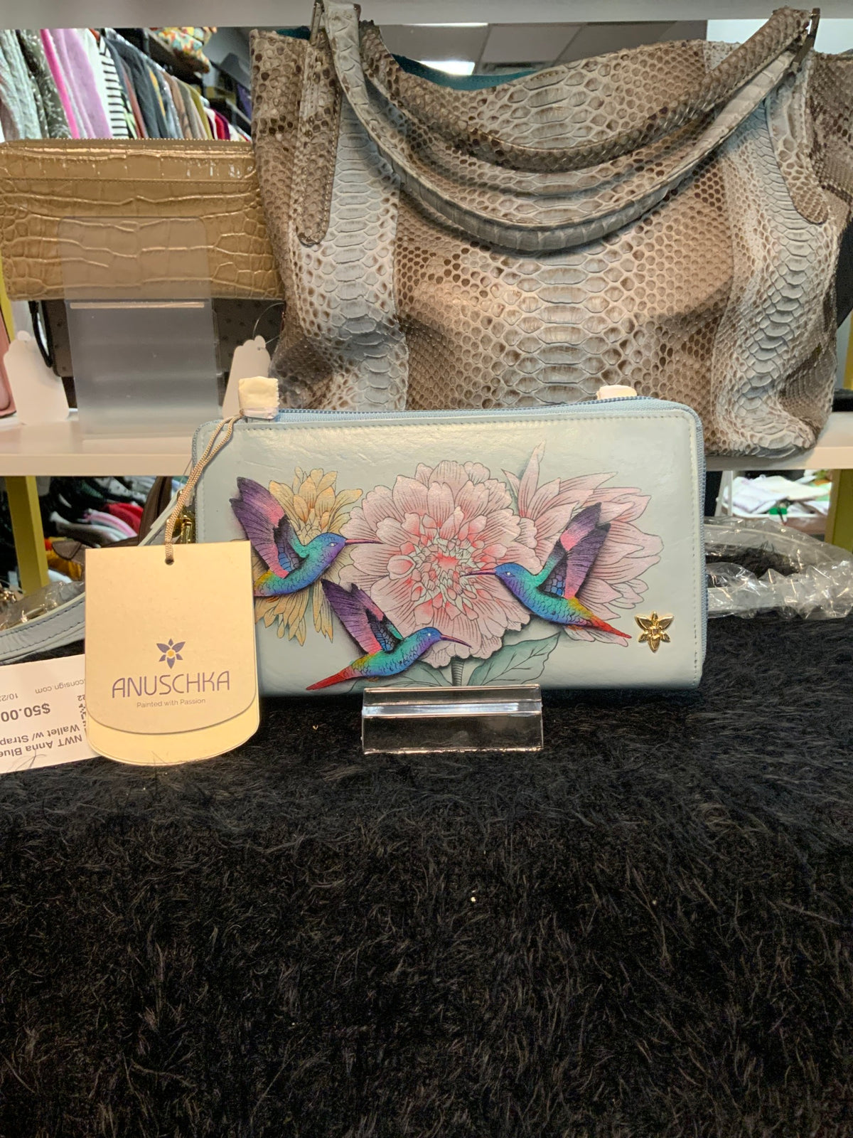 NWT Anna Blue Wallet w/ Strap