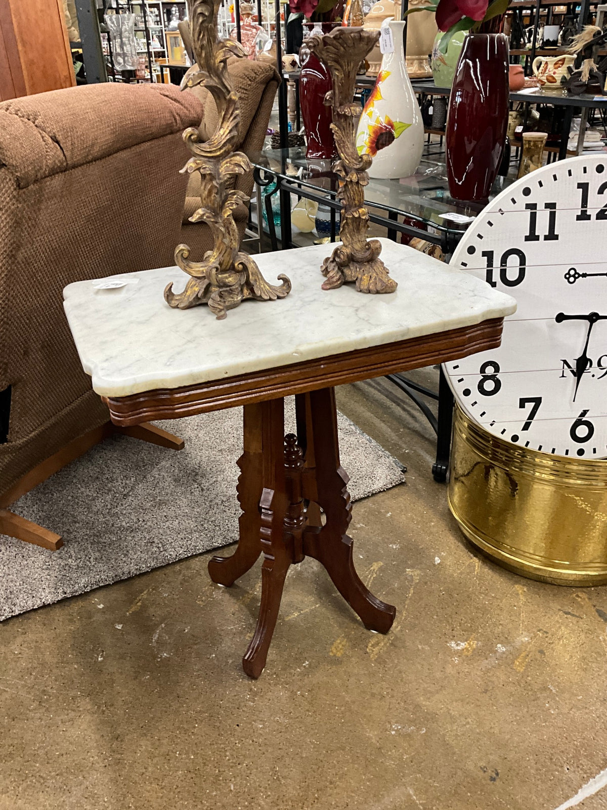 Wood Table w/ Marble