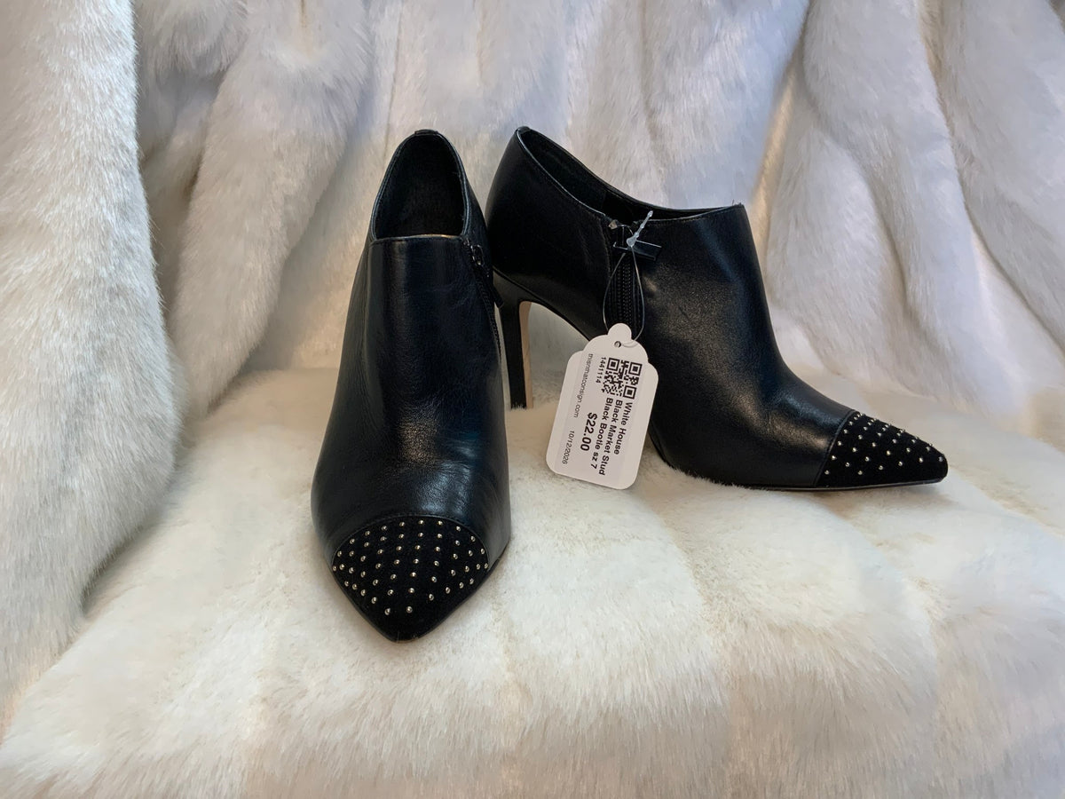 White House Black Market Stud Black Bootie sz 7