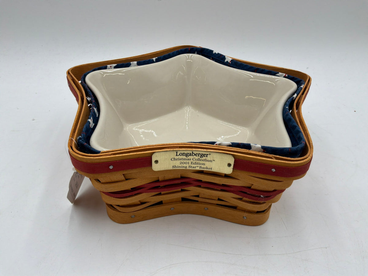 Longaberger Star Pottery Dish w/ Basket