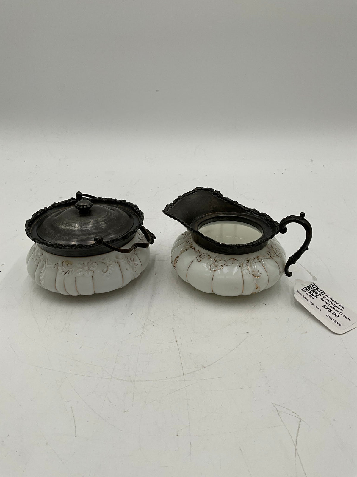Antique Mt. Washington Sweet Meat Cream & Sugar