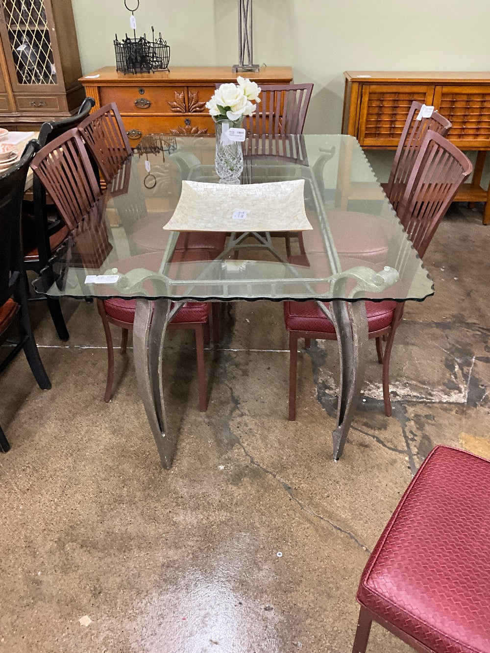Glass Top Dining Table