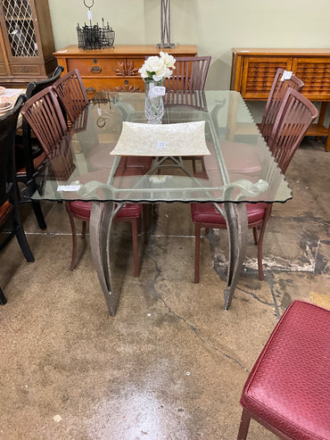 Glass Top Dining Table