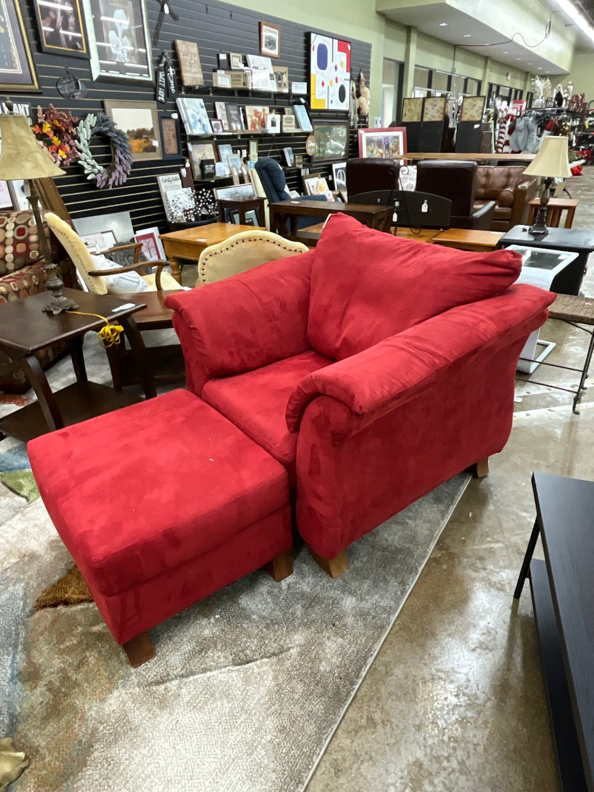 Red Chair w/ Ottoman