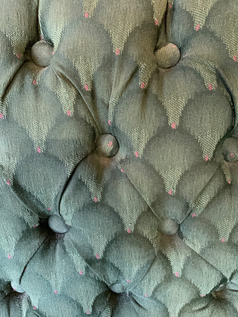 Green Patterned Wing Chair