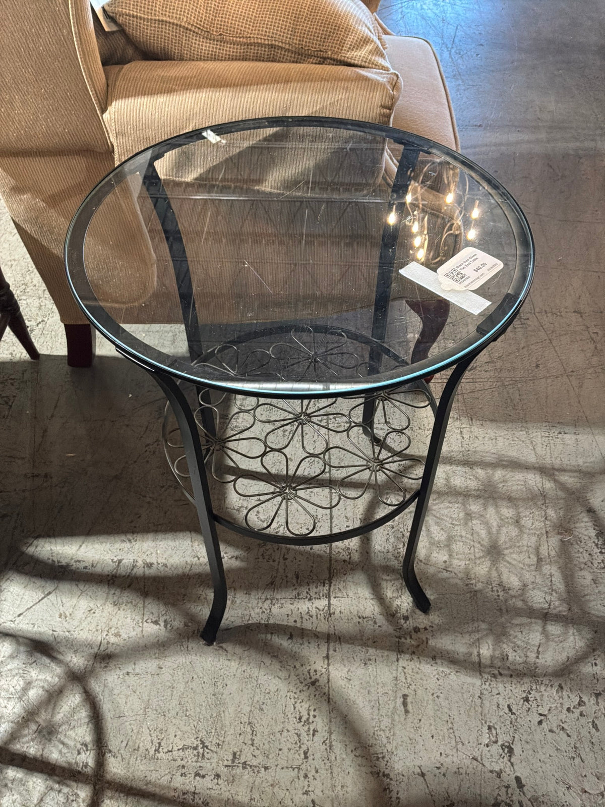 Black Ikea Glass Top End Table