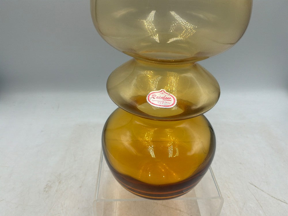Rainbow Glass Amber Vase