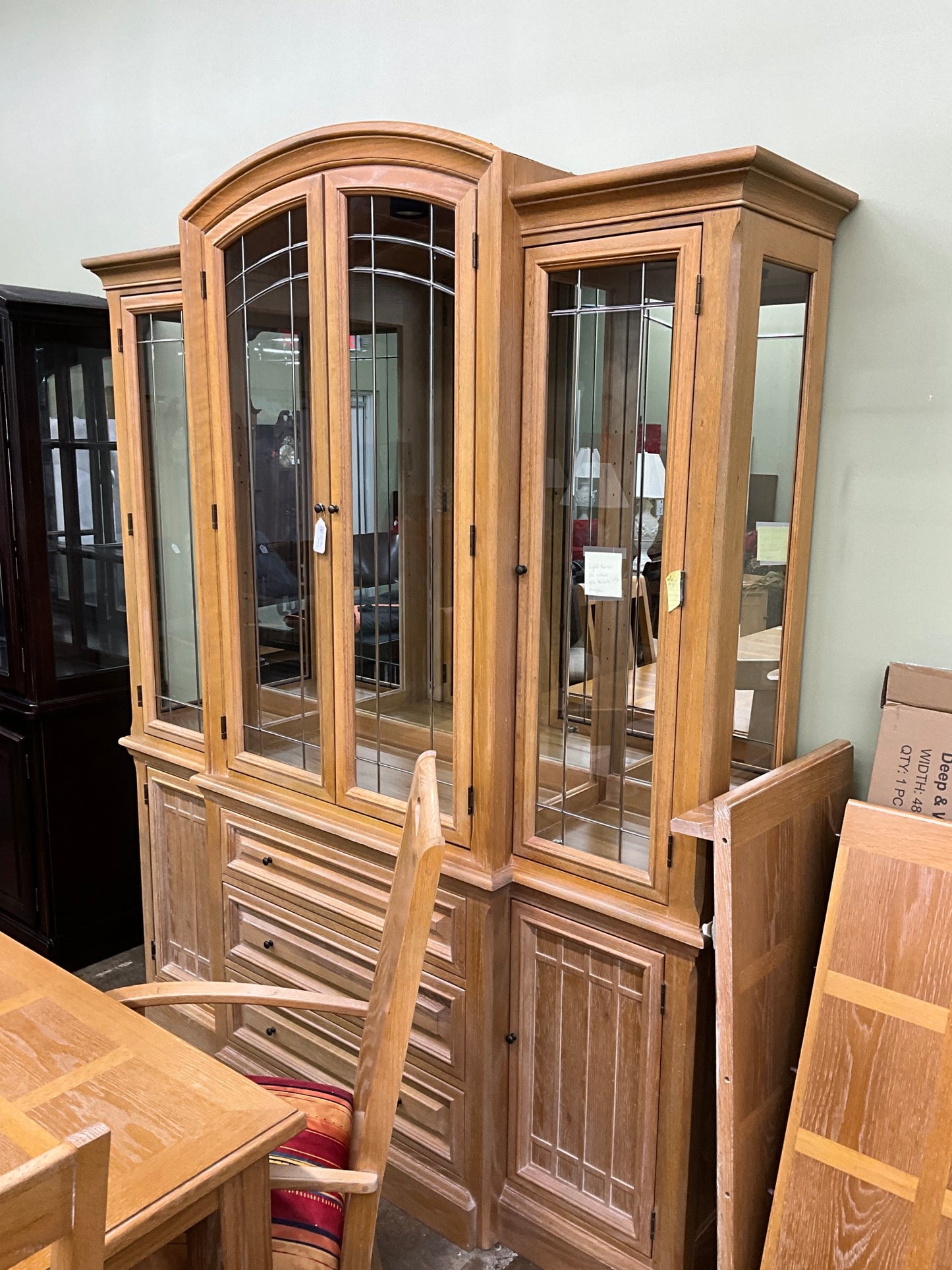 Light wood Mission Style Hutch