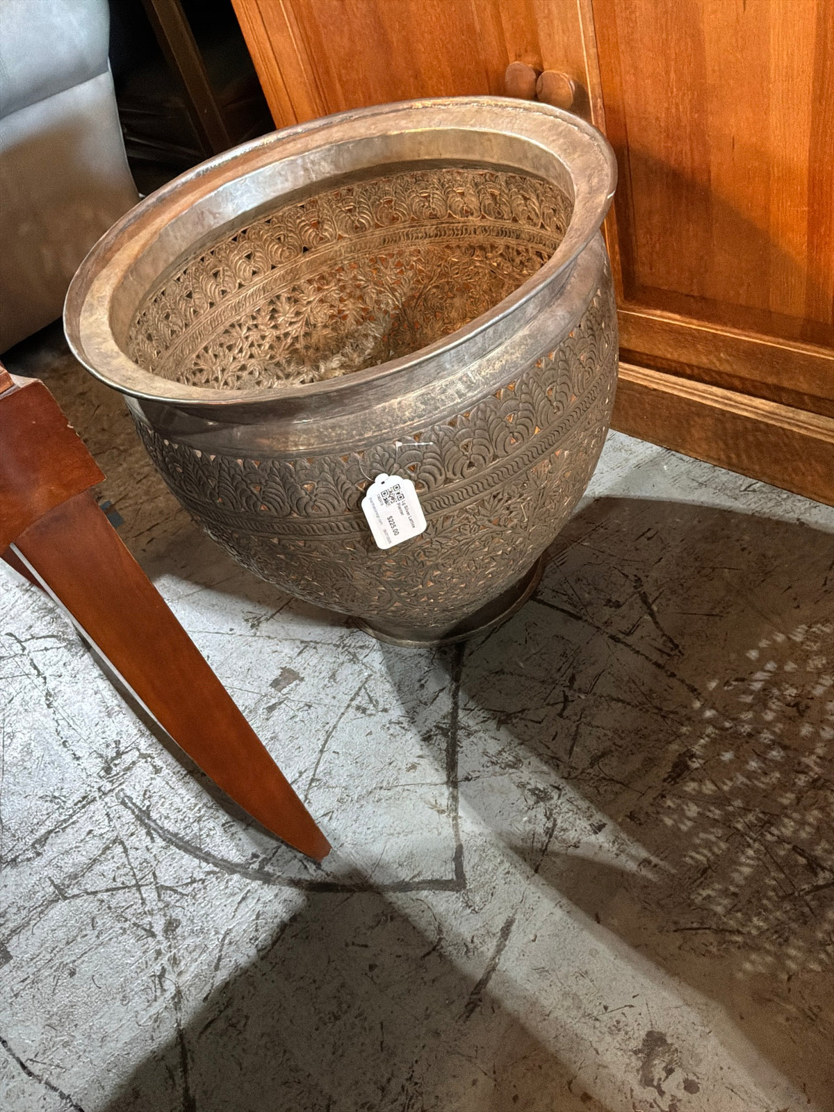 Lg Silver Lattice Planter