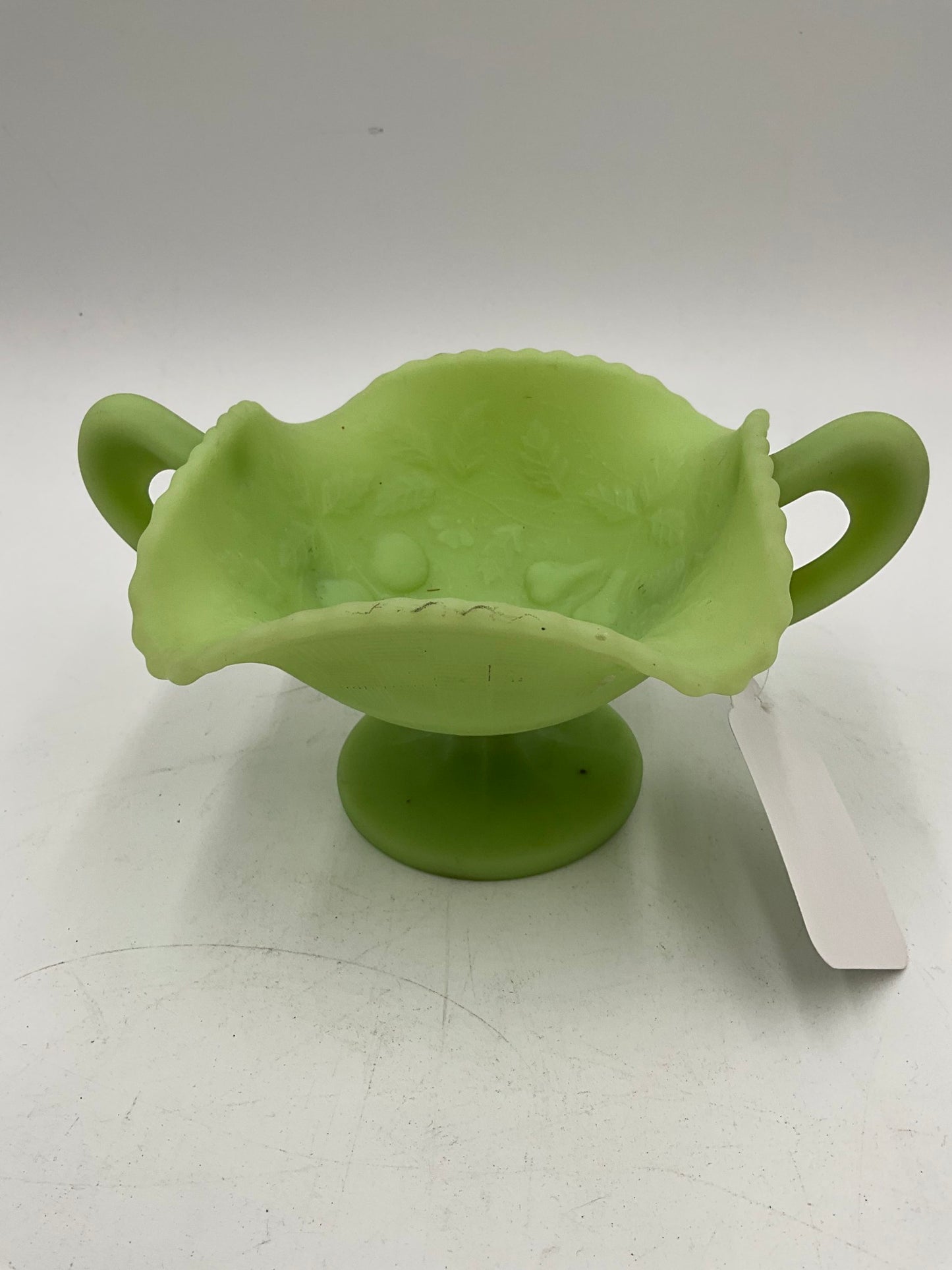 Fenton Green Dish w/ Handles