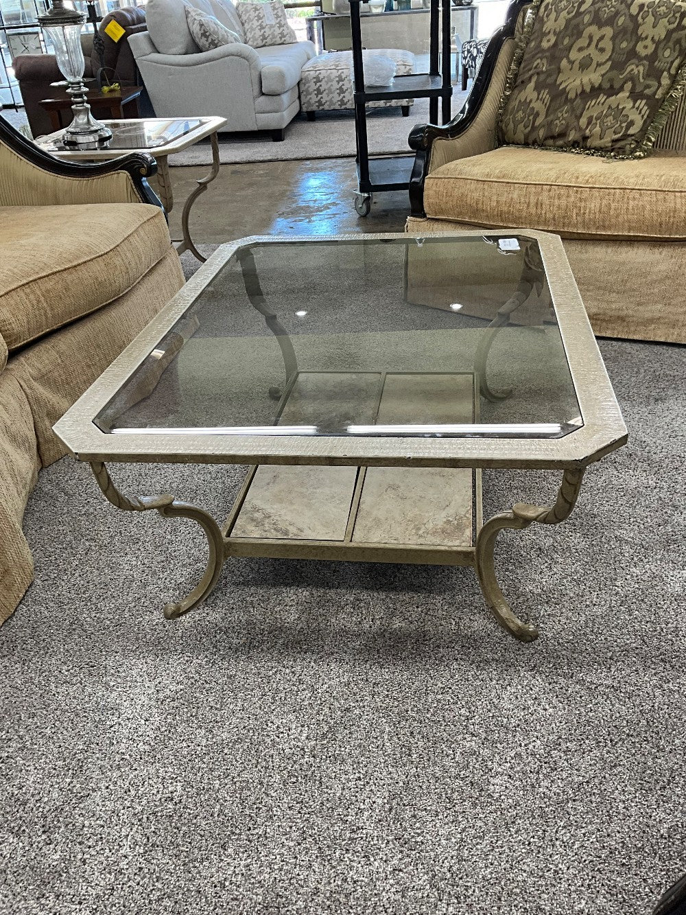 Gold & Glass Coffee Table