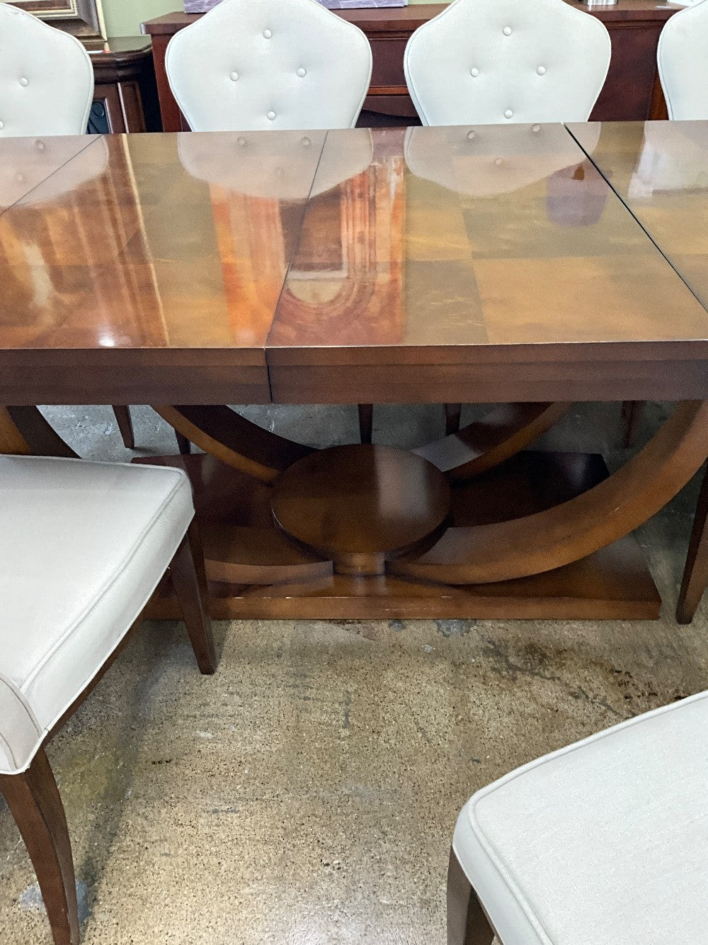 Bernhardt Table with 2 Leaves, Pads & 10 Chairs