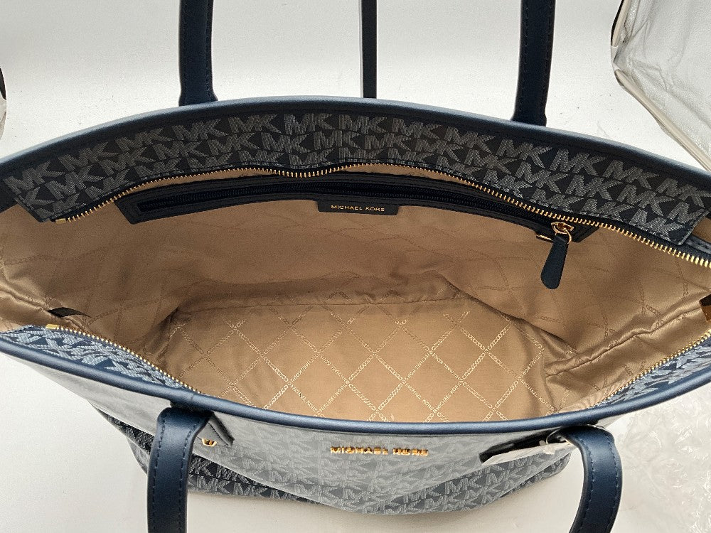 Michael Kors Navy Carter Large Top Zip Tote Bag