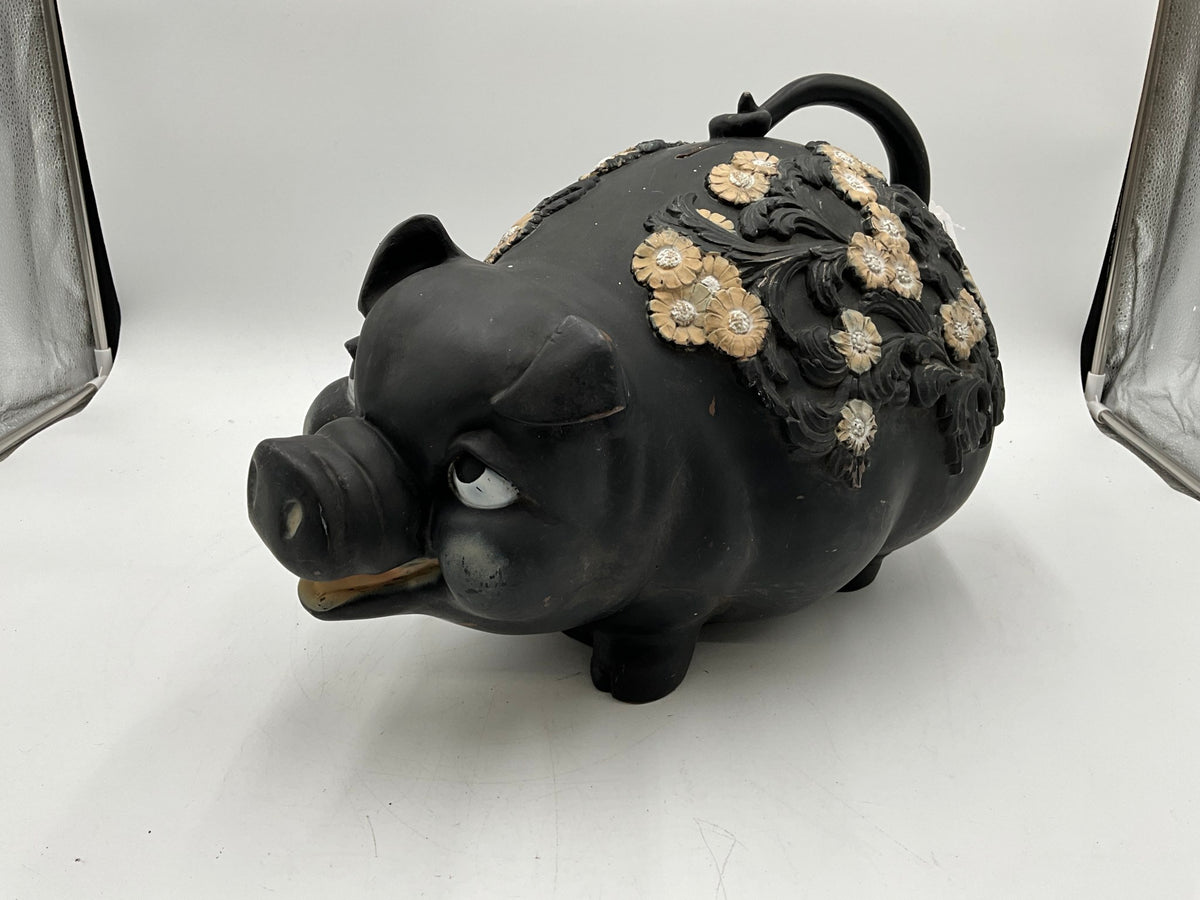 1976 Universal Statuary Corp Floral Piggy Bank