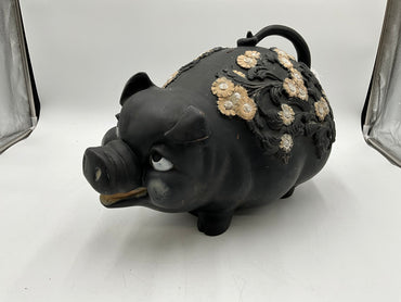 1976 Universal Statuary Corp Floral Piggy Bank